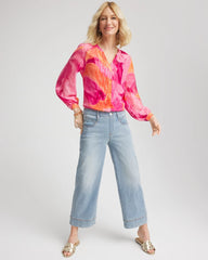 Watercolor Classic Fit Chiffon Blouse Crushed Berries - Chico's