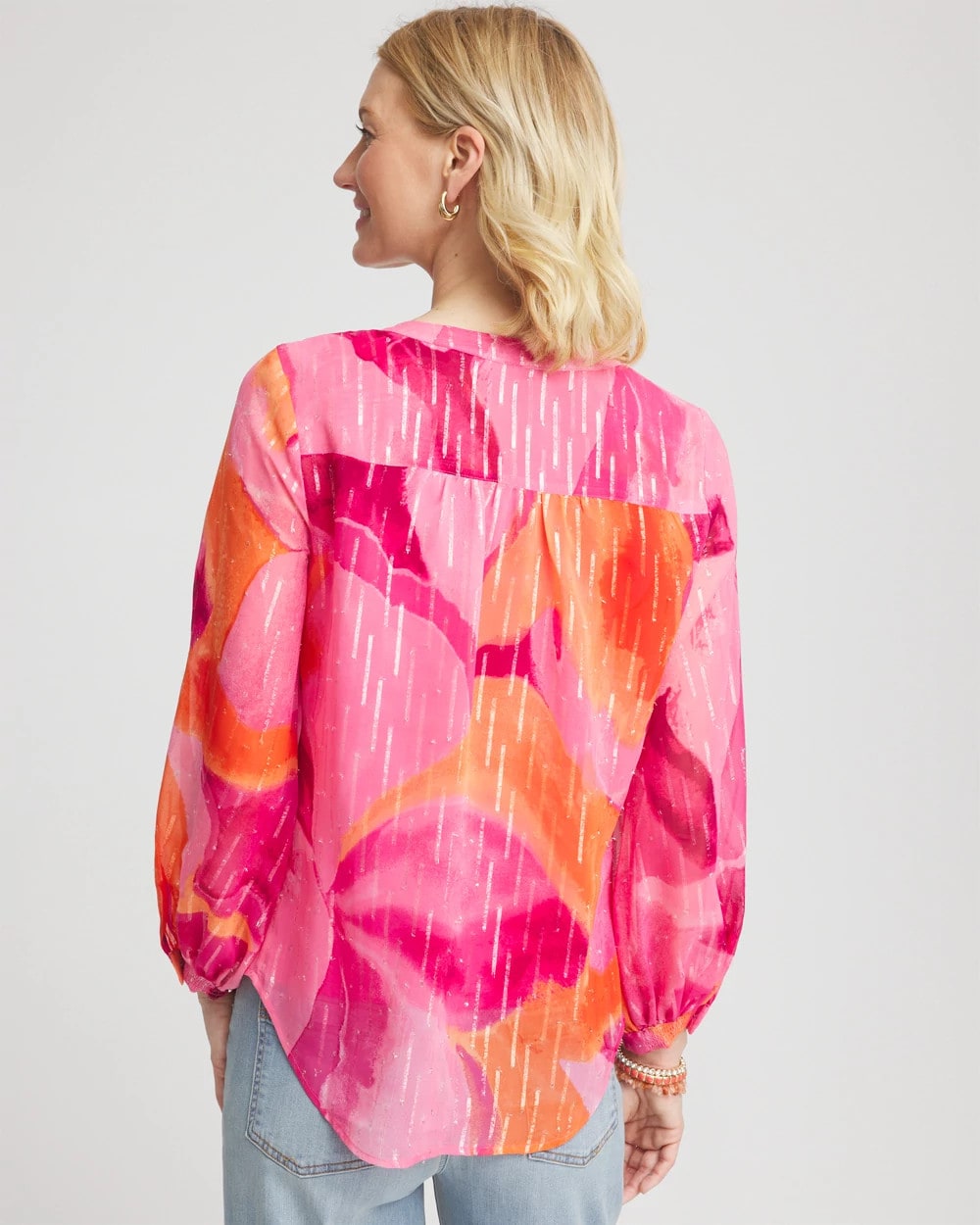 Watercolor Classic Fit Chiffon Blouse Crushed Berries - Chico's