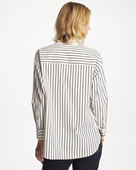 Striped Poplin Applique Tunic Black - Chico's