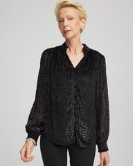 Burnout Velvet Blouse Black - Chico's