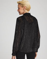 Burnout Velvet Blouse Black - Chico's