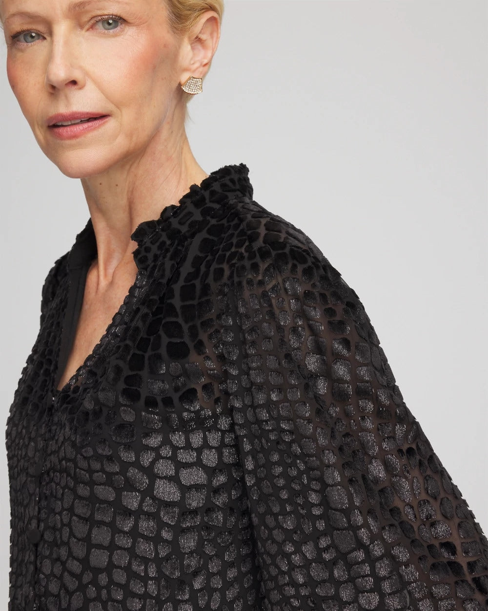 Burnout Velvet Blouse Black - Chico's