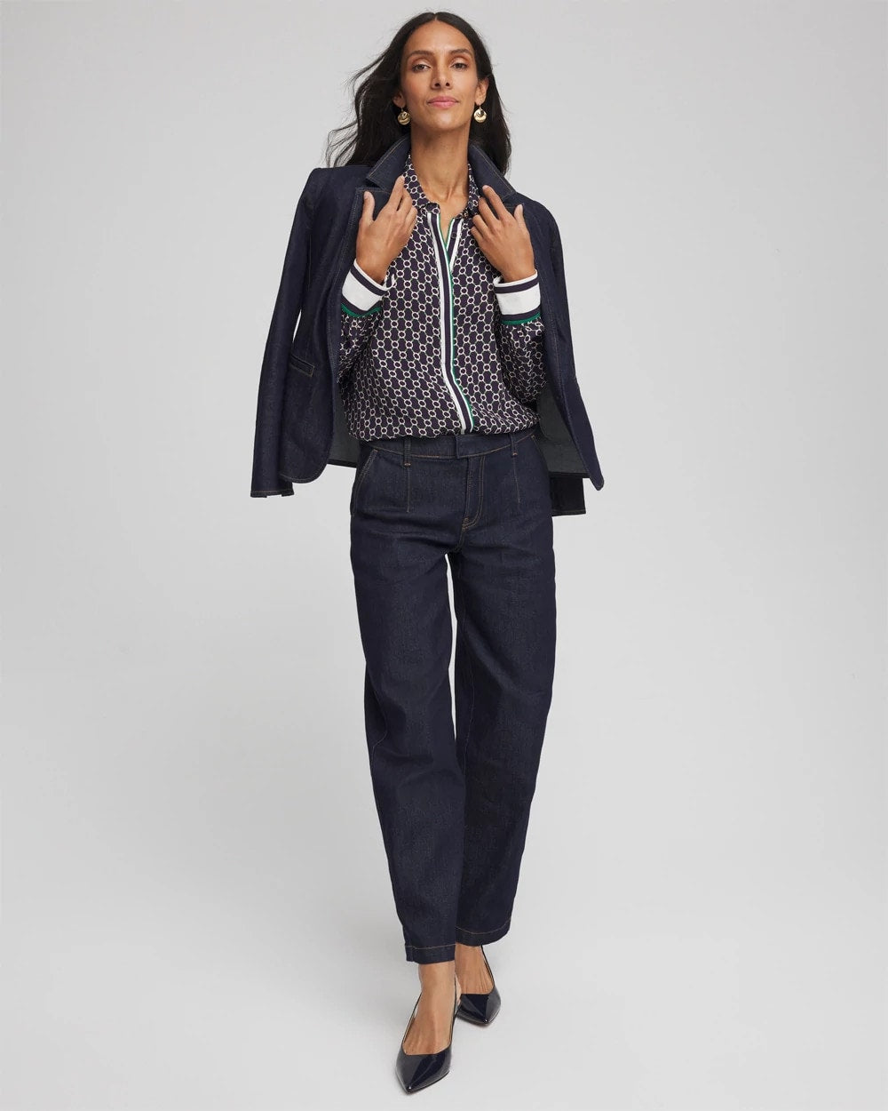 Faux Silk Twill Shirt Passport Blue - Chico's