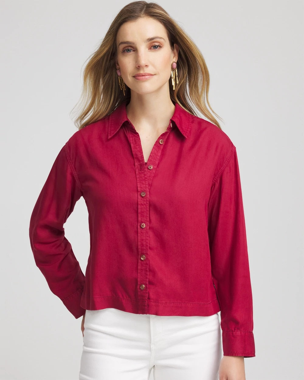Tencel™ Classic Fit Shirt Russet Red - Chico's