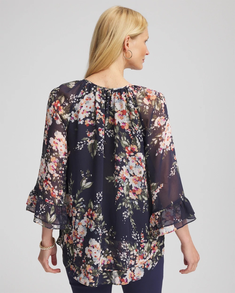 Floral Georgette Blouse Passport Blue - Chico's