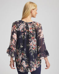 Floral Georgette Blouse Passport Blue - Chico's