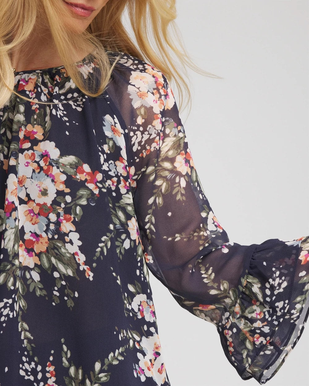 Floral Georgette Blouse Passport Blue - Chico's