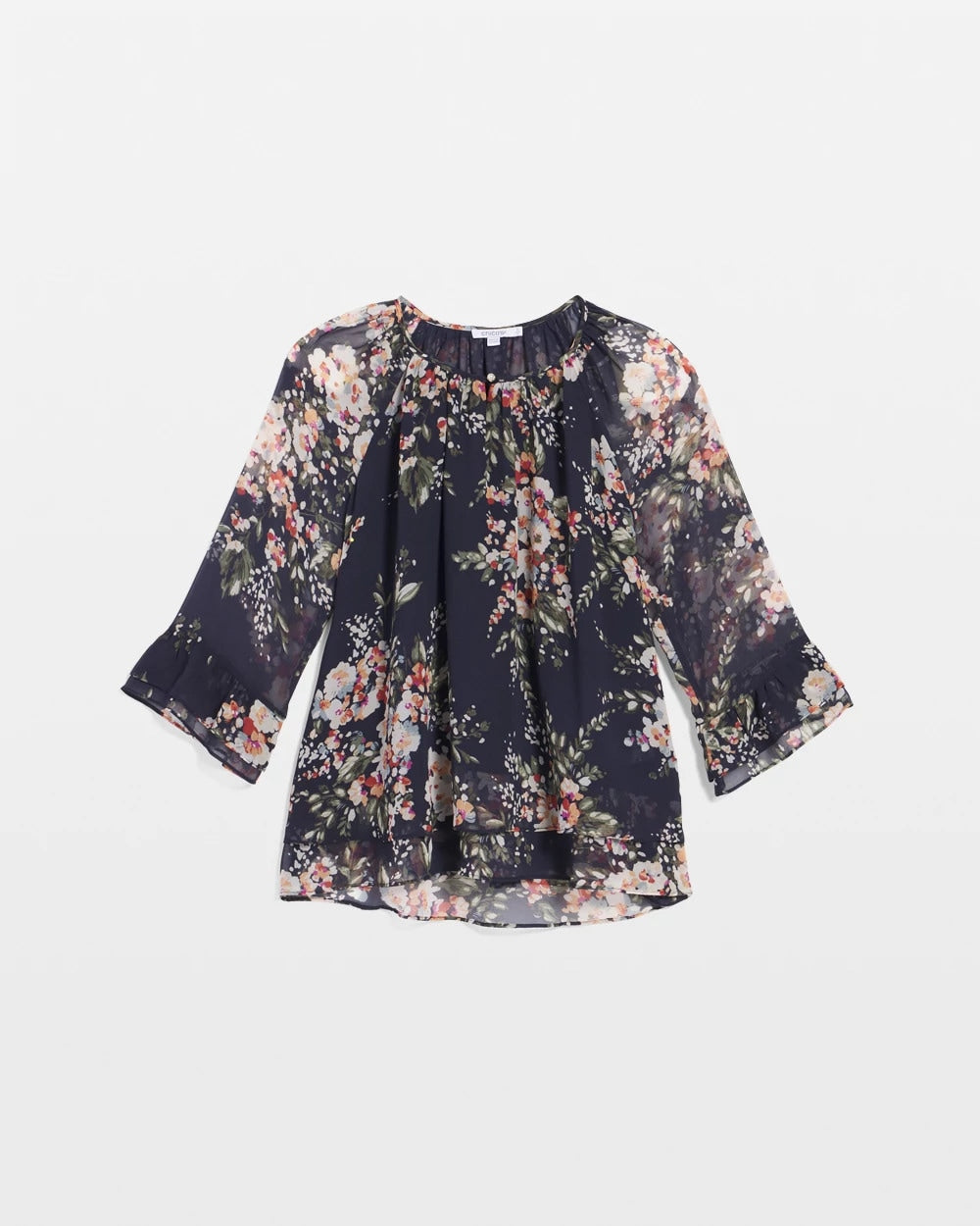 Floral Georgette Blouse Passport Blue - Chico's