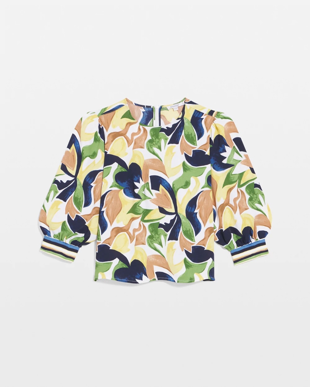 Mod Blooms Matte Satin Pullover Panna Cotta - Chico's