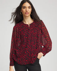 Lover Girl Georgette Blouse Love Letter Red - Chico's