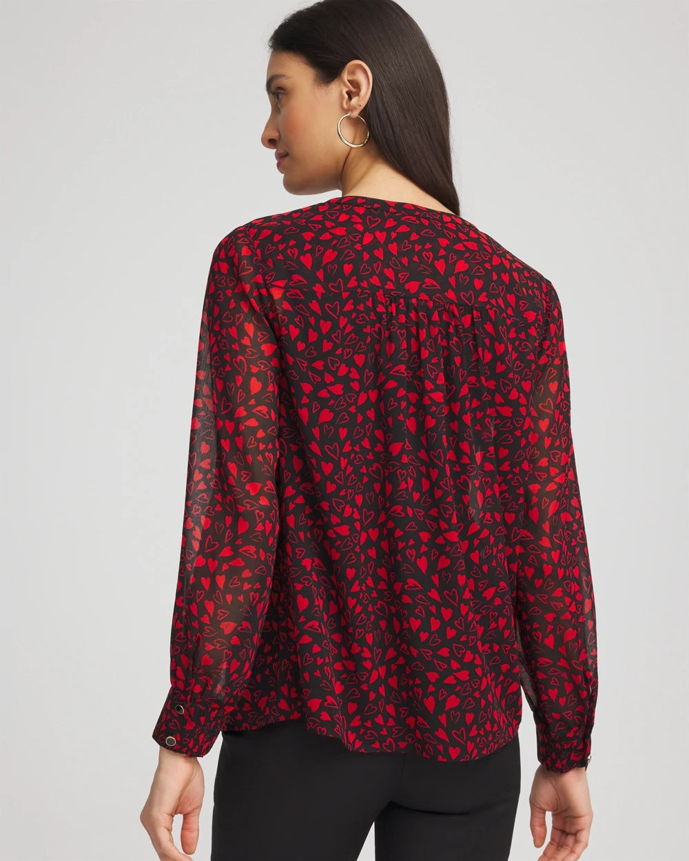 Lover Girl Georgette Blouse Love Letter Red - Chico's