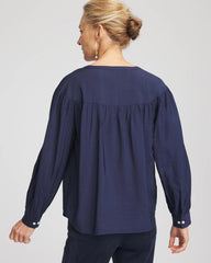 Woven Relaxed-Fit Shirt Passport Blue - Chico's