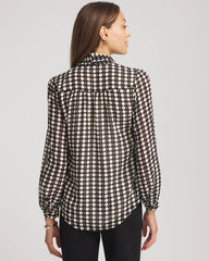 Clip-Dot Tie-Front Blouse Black - Chico's