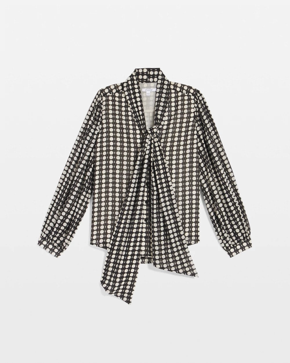 Clip-Dot Tie-Front Blouse Black - Chico's