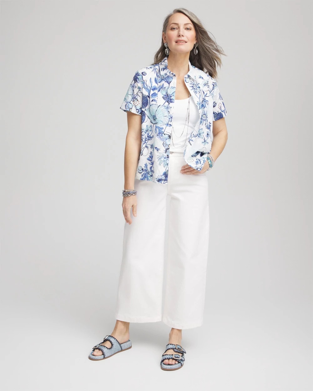 Butterfly Voile Short Sleeve Shirt Lush Iris - Chico's