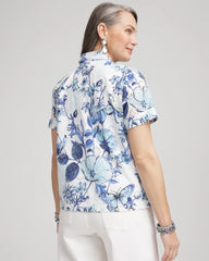 Butterfly Voile Short Sleeve Shirt Lush Iris - Chico's
