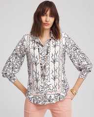 Faux Silk Floral Collared Shirt French Blush - Chico's