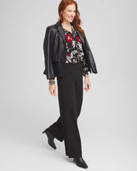 Crinkle Chiffon Floral Blouse Black - Chico's