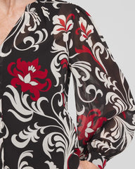Crinkle Chiffon Floral Blouse Black - Chico's