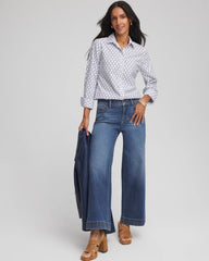 No Iron™  Chain Connection Shirt Passport Blue - Chico's