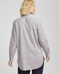 No Iron™ Lace Jacquard Stretch Tunic Moon Shade Gray - Chico's