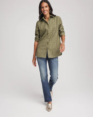 No Iron™ Jacquard Shirt Sage Meadow - Chico's