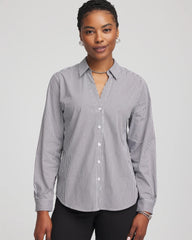 Poplin Stripe Shirt Black - Chico's