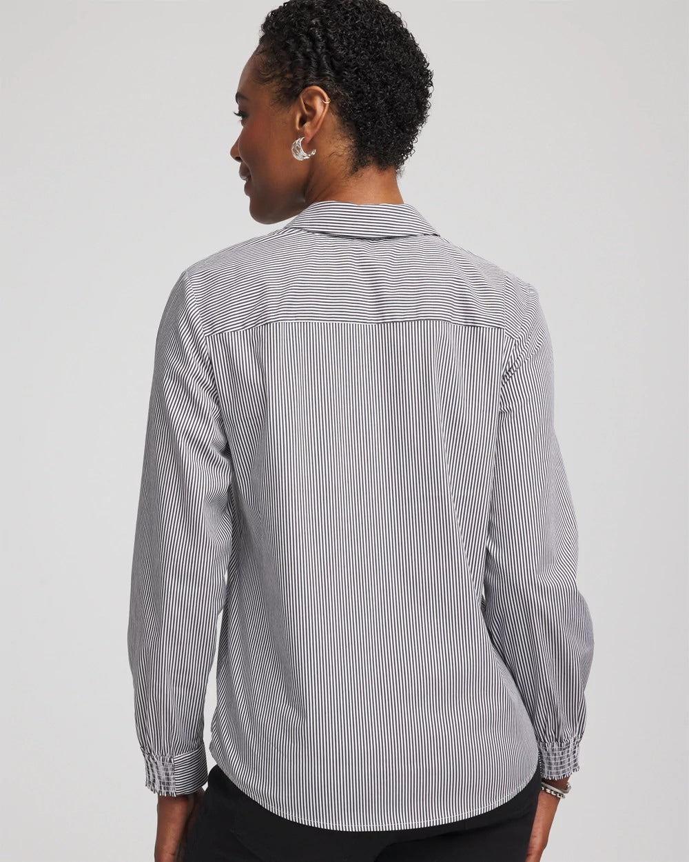 Poplin Stripe Shirt Black - Chico's