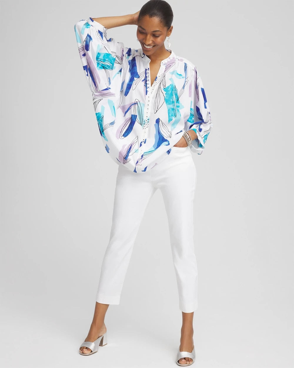Batwing Sleeve Top Paradiso Blue - Chico's