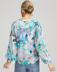 Georgette Billow Sleeved Blouse Paradiso Blue - Chico's