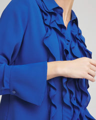 Ruffle-Trim Chiffon Blouse Cobalt Stone - Chico's