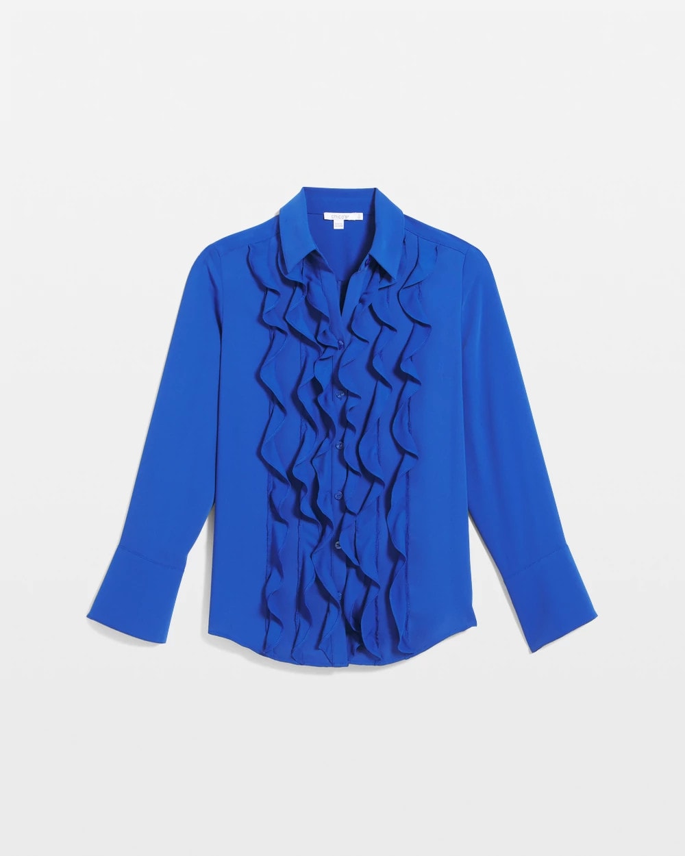 Ruffle-Trim Chiffon Blouse Cobalt Stone - Chico's