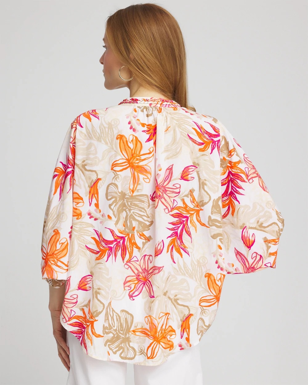 Floral Braided Batwing Blouse Crushed Berries - Chico's