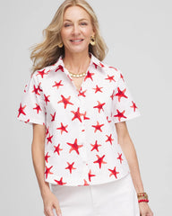Starfish Short Sleeve Swing Shirt Red Glow - Chico's
