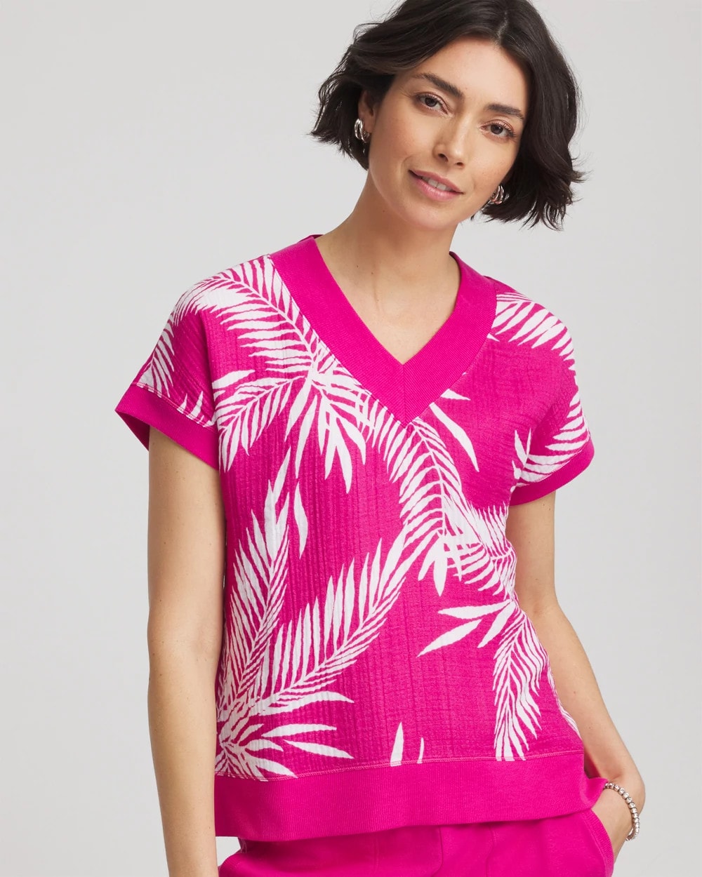 Zenergy® Tropical Gauze Top Crushed Berries - Chico's