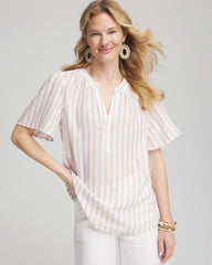 Striped Linen Popover Shirt Sycamore - Chico's