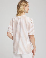 Striped Linen Popover Shirt Sycamore - Chico's