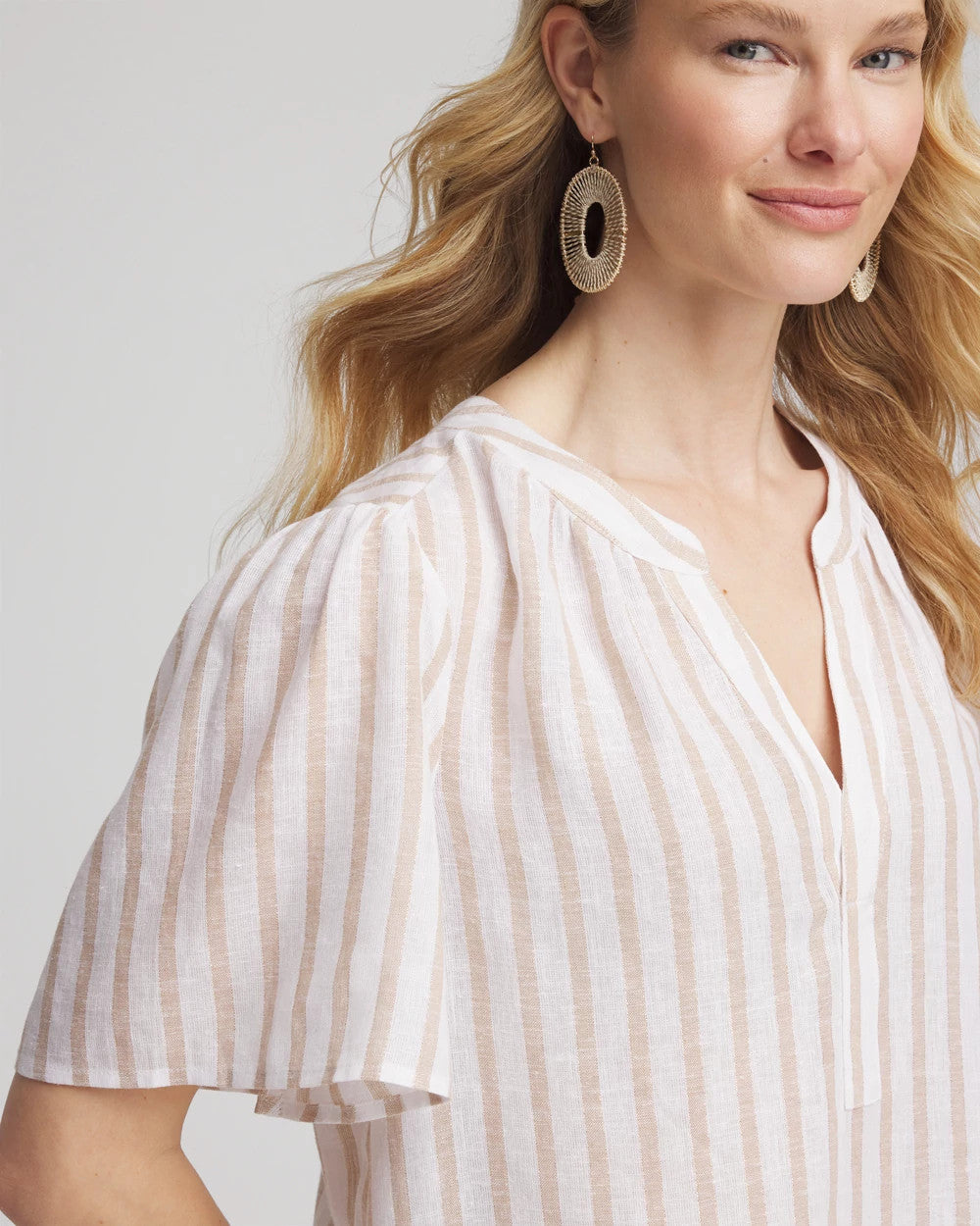 Striped Linen Popover Shirt Sycamore - Chico's