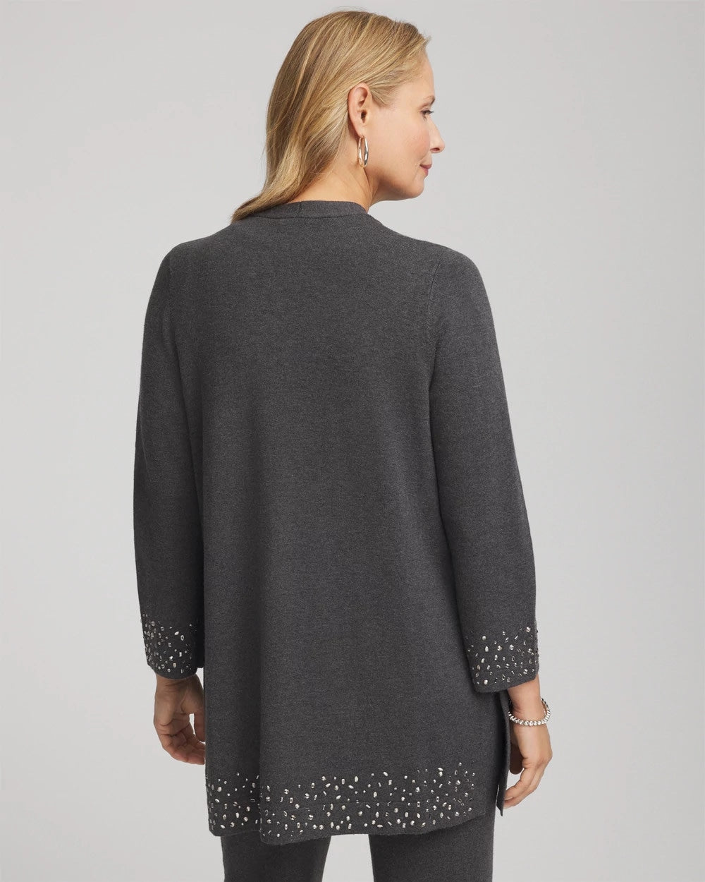 Travelers™ Rhinestone Cardigan Graphite Gray - Chico's