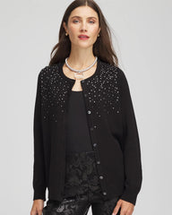 Ombré Rhinestone Cardigan Black - Chico's