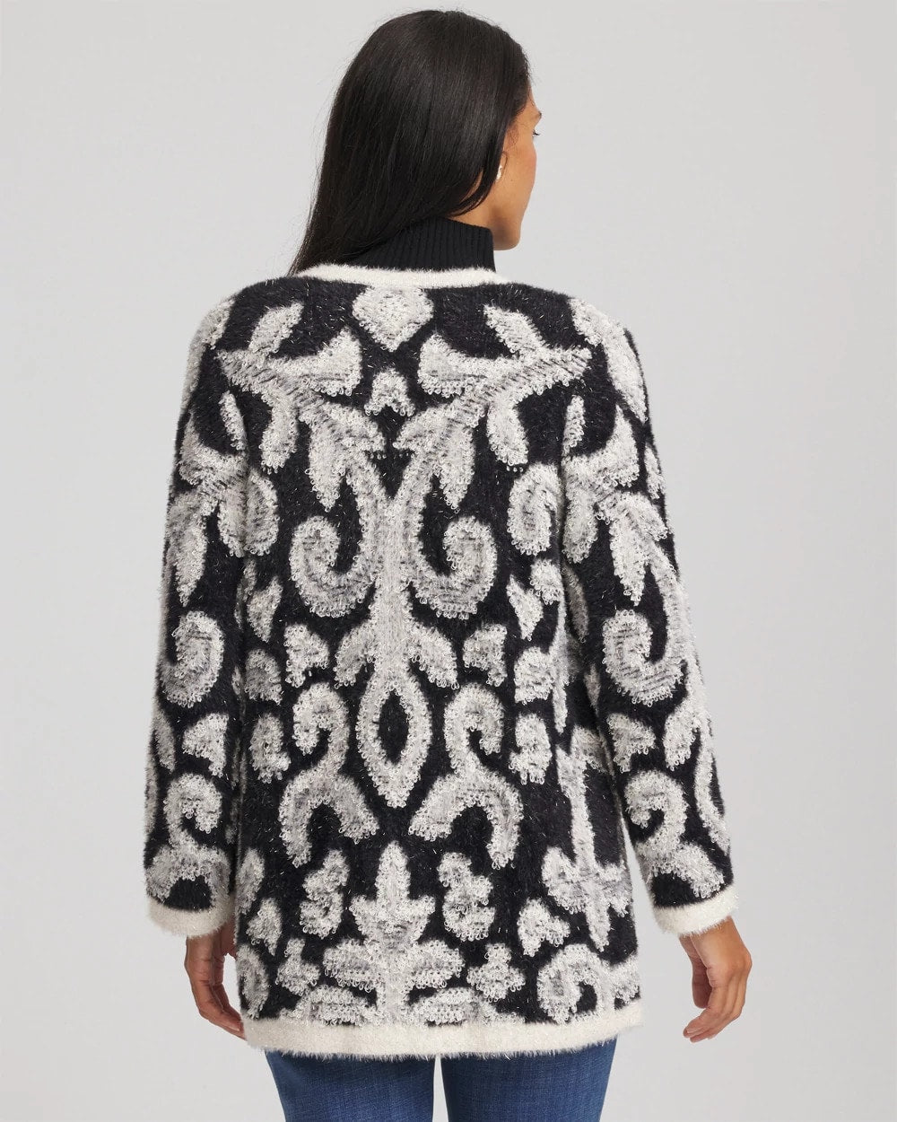 Abstract Fuzzy Cardigan Black - Chico's