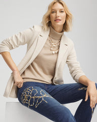 Metallic Turtleneck Pullover Sweater Champagne Fizz - Chico's
