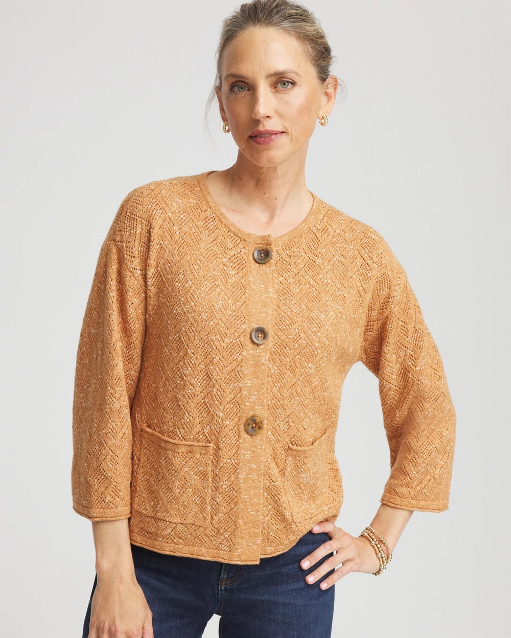 Tweed Cropped Sweater Burnt Sienna - Chico's
