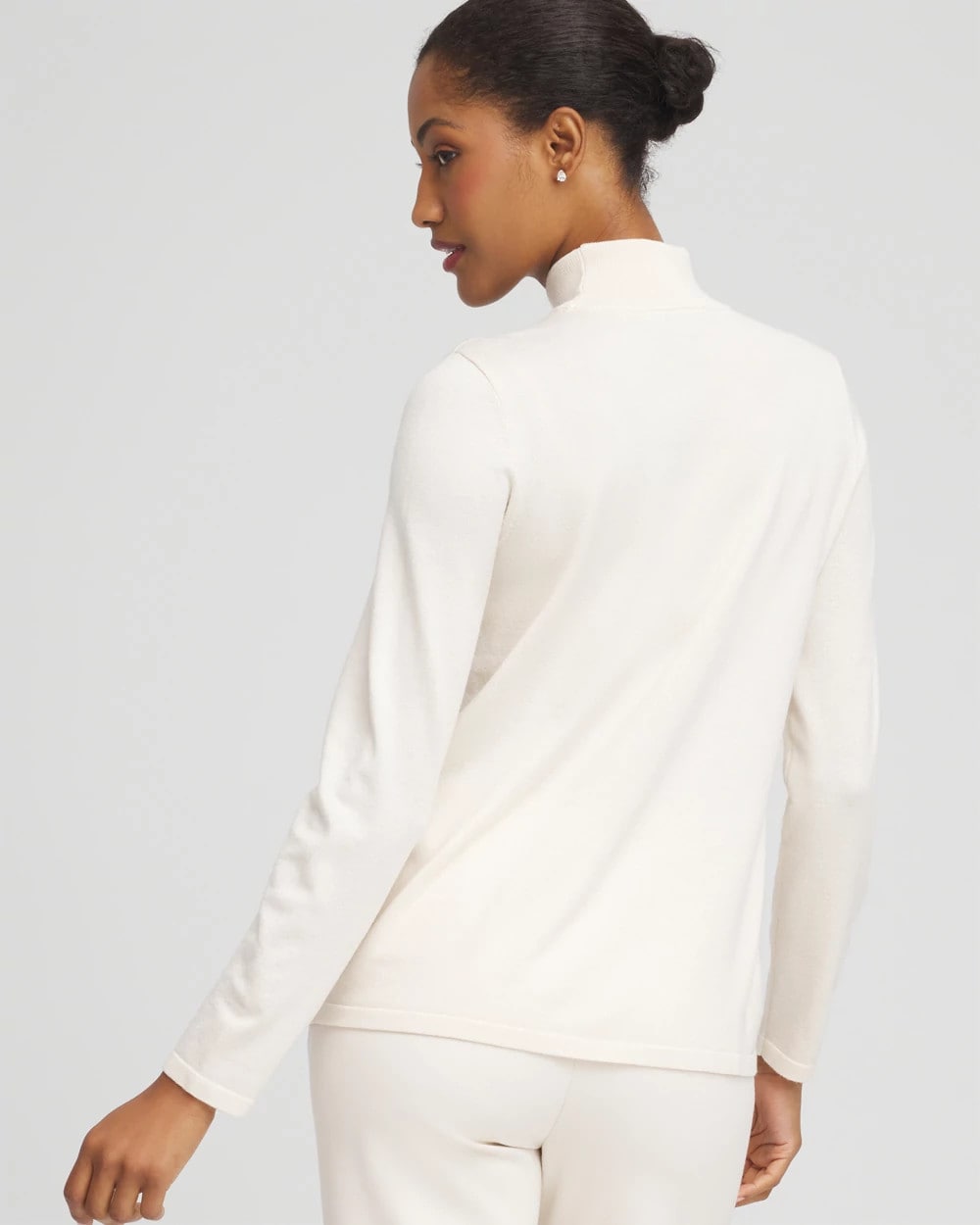 Ella Embellished Mockneck Sweater English Cream - Chico's