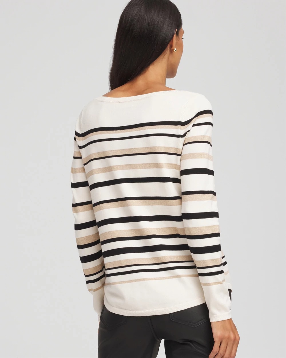 Ella Stripe Boatneck Sweater English Cream - Chico's