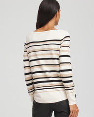 Ella Stripe Boatneck Sweater English Cream - Chico's