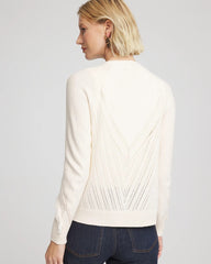 Cable Knit Fringed Sweater English Cream - Chico's