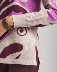 Intarsia Knit V-Neck Pullover Sweater Gooseberry - Chico's