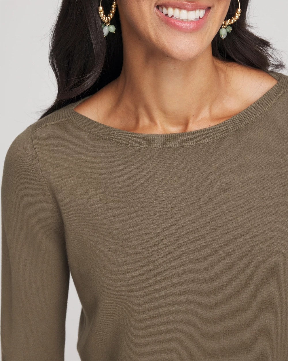 Ella Bateau Pullover Sweater Nettle Leaf - Chico's