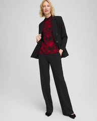 Ella Printed Mockneck Sweater Carmine Red - Chico's